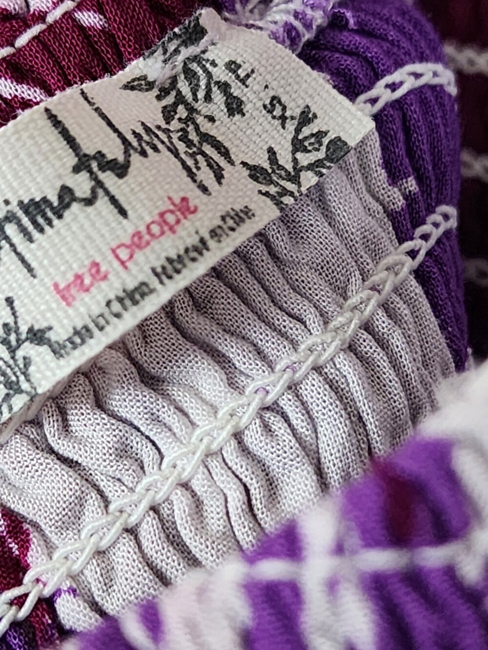 Free People Purple White Tropical XS Midi Dress - Picture 3 of 5
